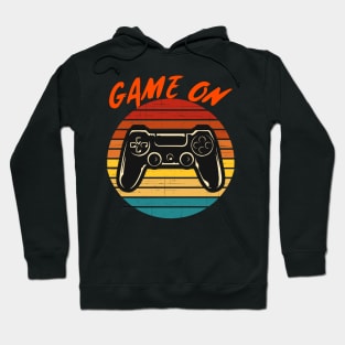 Game ON Vintage Retro Video Game Gaming Sunset Hoodie